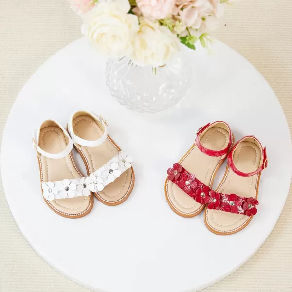 Felix &amp; Flora Toddler Girl Sandals - Flower Girl Dress Shoes Open Toe Little Kid Summer Flats