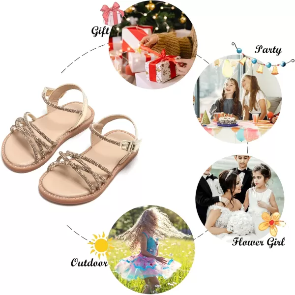 Felix &amp; Flora Toddler Girl Sandals -Flower Girl Dress Shoes Open Toe Little Kid Summer Flats