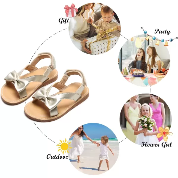 Felix &amp; Flora Toddler Girl Sandals - Flower Girl Dress Shoes Open Toe Little Kid Summer Flats