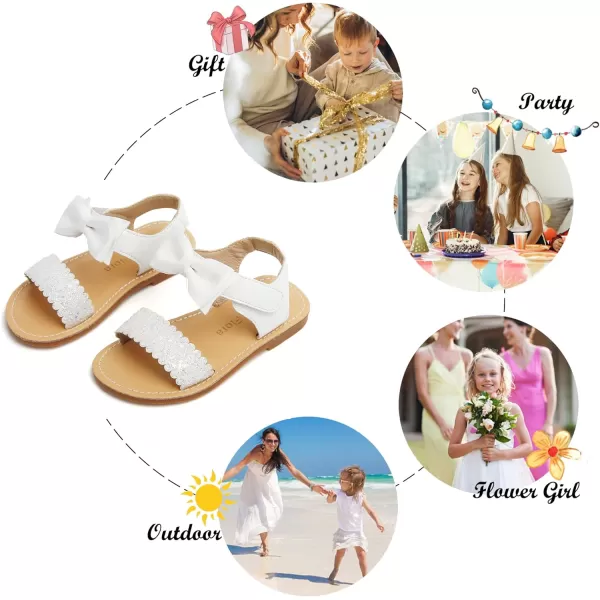 Felix &amp; Flora Toddler Girl Sandals - Flower Girl Dress Shoes Open Toe Little Kid Summer Flats
