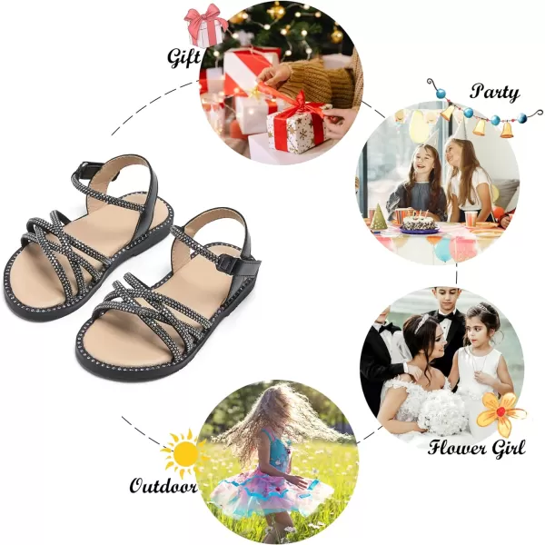 Felix &amp; Flora Toddler Girl Sandals -Flower Girl Dress Shoes Open Toe Little Kid Summer Flats