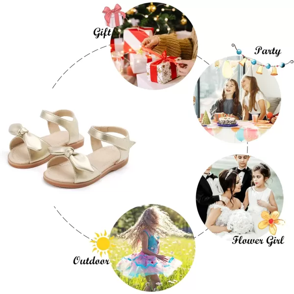 Felix &amp; Flora Toddler Girl Sandals -Flower Girl Dress Shoes Open Toe Little Kid Summer Flats