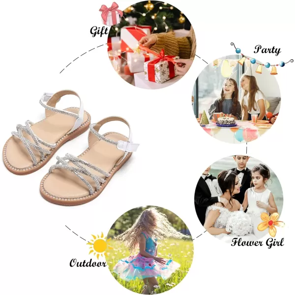 Felix &amp; Flora Toddler Girl Sandals -Flower Girl Dress Shoes Open Toe Little Kid Summer Flats
