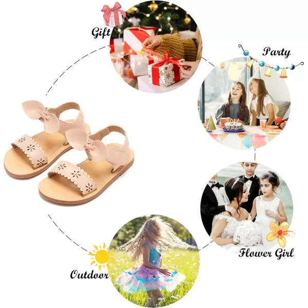 Felix &amp; Flora Toddler Girl Sandals -Flower Girl Dress Shoes Open Toe Little Kid Summer Flats
