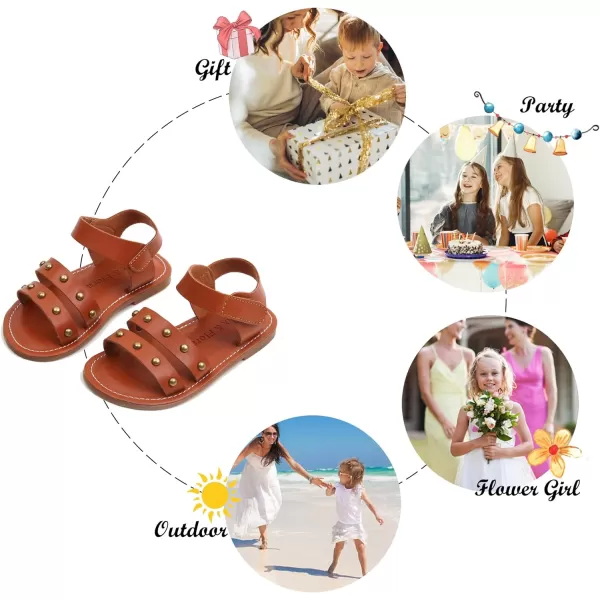 Felix &amp; Flora Toddler Girl Sandals - Flower Girl Dress Shoes Open Toe Little Kid Summer Flats