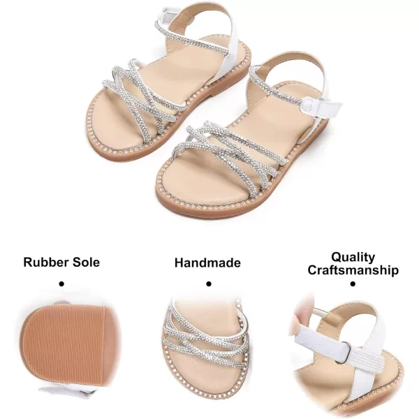 Felix &amp; Flora Toddler Girl Sandals -Flower Girl Dress Shoes Open Toe Little Kid Summer Flats