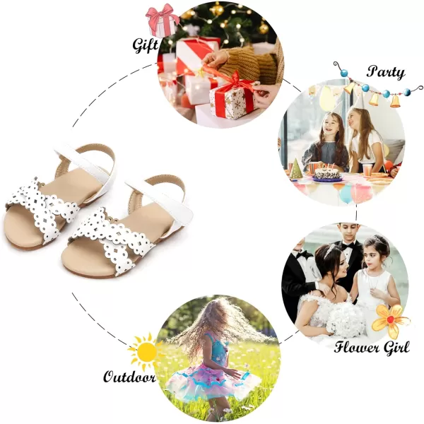 Felix &amp; Flora Toddler Girl Sandals - Flower Girl Dress Shoes Open Toe Little Kid Summer Flats