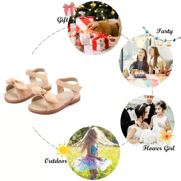 Felix &amp; Flora Toddler Girl Sandals -Flower Girl Dress Shoes Open Toe Little Kid Summer Flats