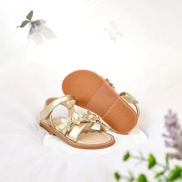 Felix &amp; Flora Toddler Girl Sandals -Flower Girl Dress Shoes Open Toe Little Kid Summer Flats