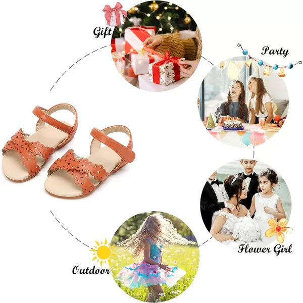 Felix &amp; Flora Toddler Girl Sandals - Flower Girl Dress Shoes Open Toe Little Kid Summer Flats