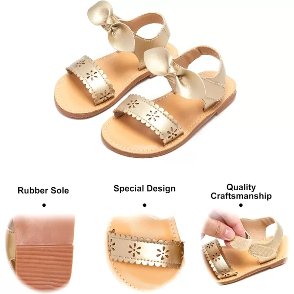 Felix &amp; Flora Toddler Girl Sandals -Flower Girl Dress Shoes Open Toe Little Kid Summer Flats