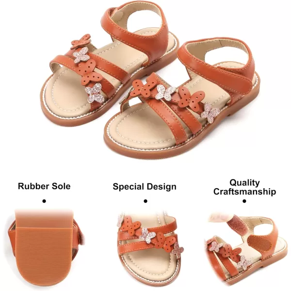 Felix &amp; Flora Toddler Girl Sandals -Flower Girl Dress Shoes Open Toe Little Kid Summer Flats
