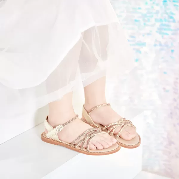 Felix &amp; Flora Toddler Girl Sandals -Flower Girl Dress Shoes Open Toe Little Kid Summer Flats