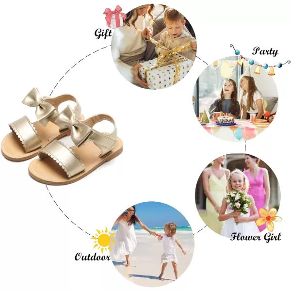 Felix &amp; Flora Toddler Girl Sandals - Flower Girl Dress Shoes Open Toe Little Kid Summer Flats