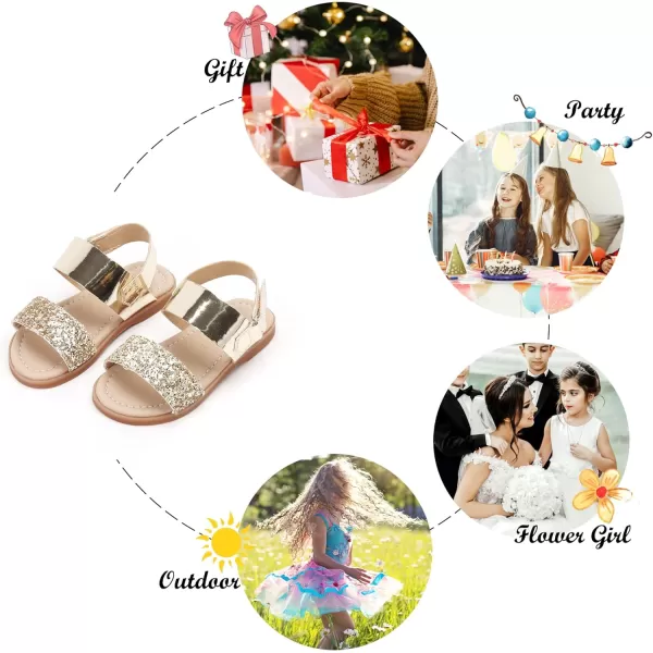 Felix &amp; Flora Toddler Girl Sandals - Flower Girl Dress Shoes Open Toe Little Kid Summer Flats