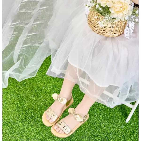 Felix &amp; Flora Toddler Girl Sandals -Flower Girl Dress Shoes Open Toe Little Kid Summer Flats