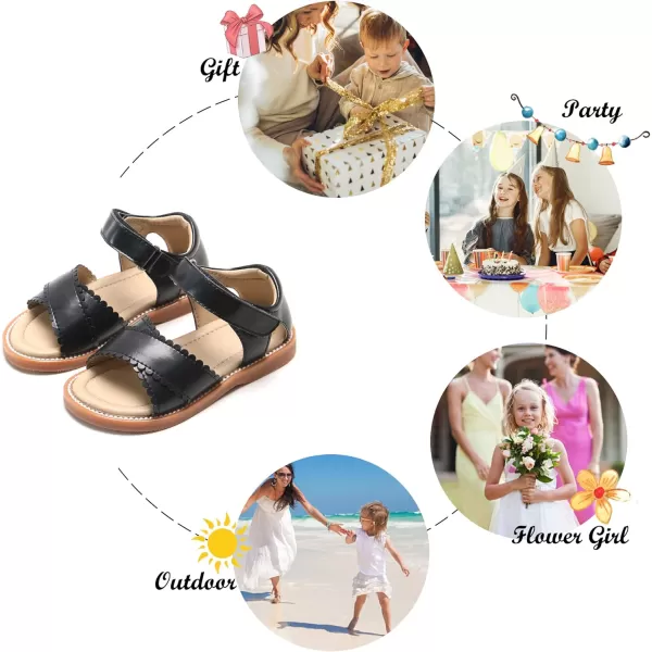 Felix &amp; Flora Toddler Girl Sandals -Flower Girl Dress Shoes Open Toe Little Kid Summer Flats