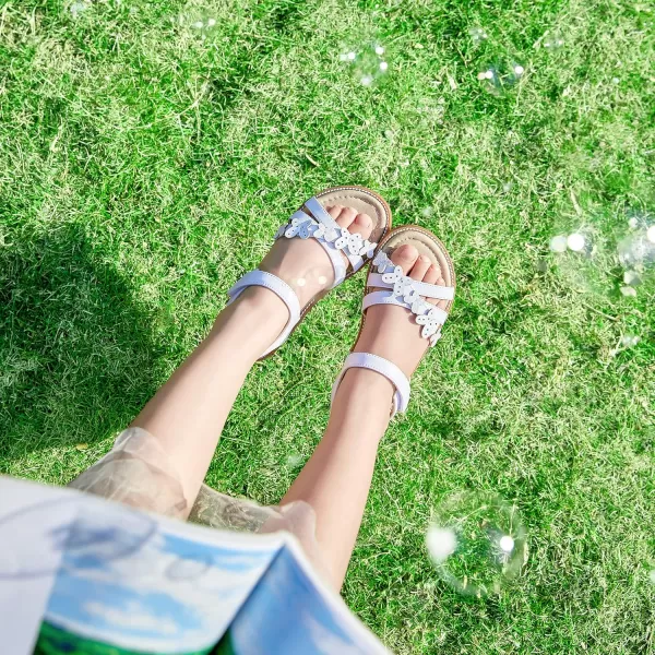 Felix &amp; Flora Toddler Girl Sandals -Flower Girl Dress Shoes Open Toe Little Kid Summer Flats