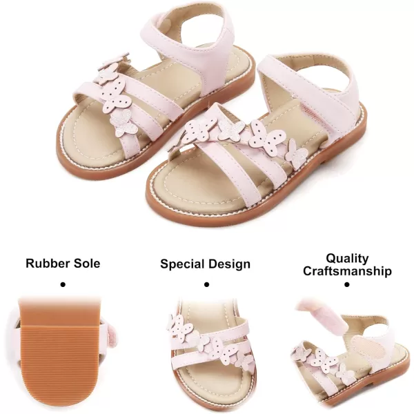 Felix &amp; Flora Toddler Girl Sandals -Flower Girl Dress Shoes Open Toe Little Kid Summer Flats