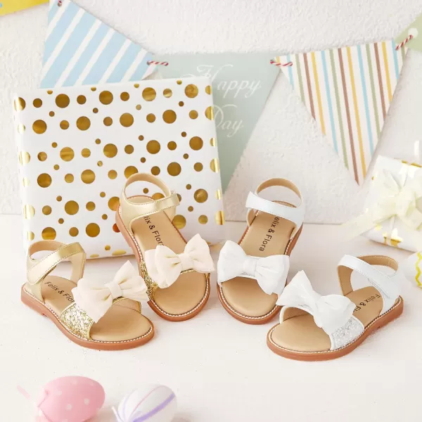 Felix &amp; Flora Toddler Girl Sandals -Flower Girl Dress Shoes Open Toe Little Kid Summer Flats
