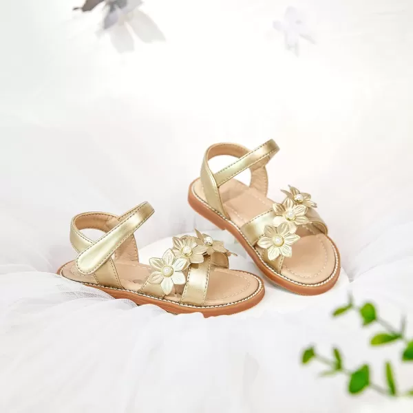 Felix &amp; Flora Toddler Girl Sandals -Flower Girl Dress Shoes Open Toe Little Kid Summer Flats