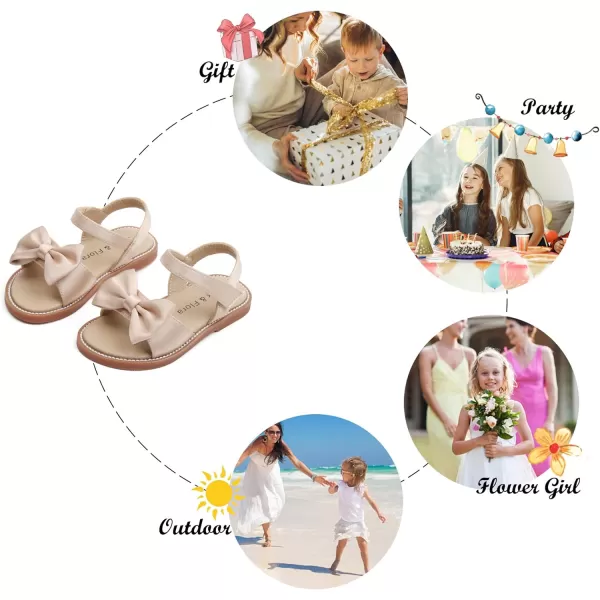 Felix &amp; Flora Toddler Girl Sandals - Flower Girl Dress Shoes Open Toe Little Kid Summer Flats