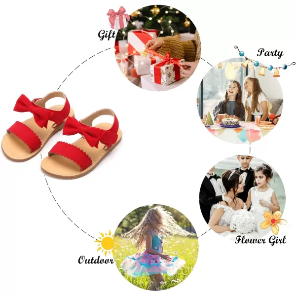 Felix &amp; Flora Toddler Girl Sandals - Flower Girl Dress Shoes Open Toe Little Kid Summer Flats