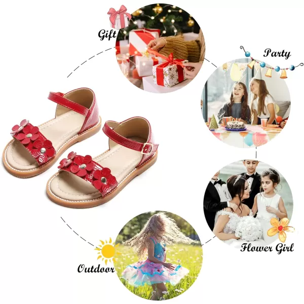 Felix &amp; Flora Toddler Girl Sandals - Flower Girl Dress Shoes Open Toe Little Kid Summer Flats