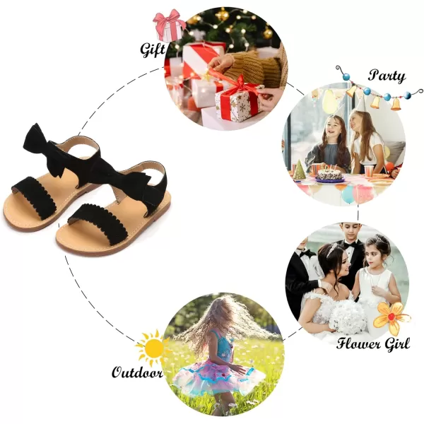 Felix &amp; Flora Toddler Girl Sandals - Flower Girl Dress Shoes Open Toe Little Kid Summer Flats