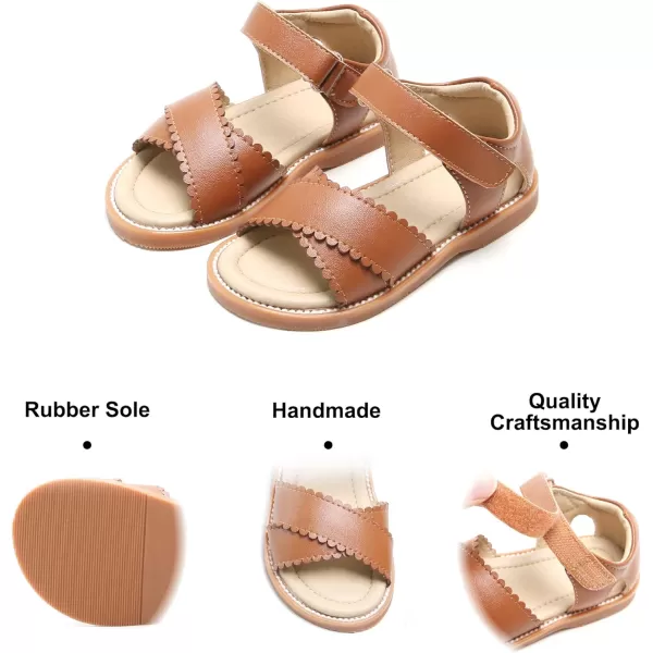 Felix &amp; Flora Toddler Girl Sandals -Flower Girl Dress Shoes Open Toe Little Kid Summer Flats
