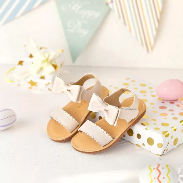 Felix &amp; Flora Toddler Girl Sandals - Flower Girl Dress Shoes Open Toe Little Kid Summer Flats