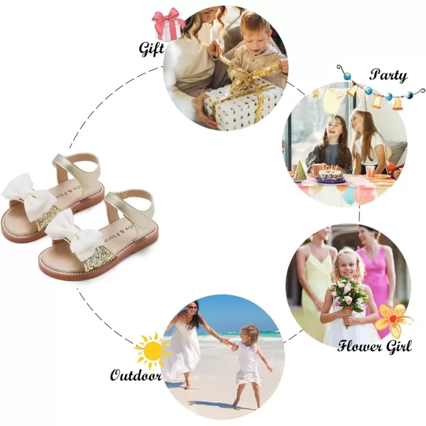 Felix &amp; Flora Toddler Girl Sandals -Flower Girl Dress Shoes Open Toe Little Kid Summer Flats