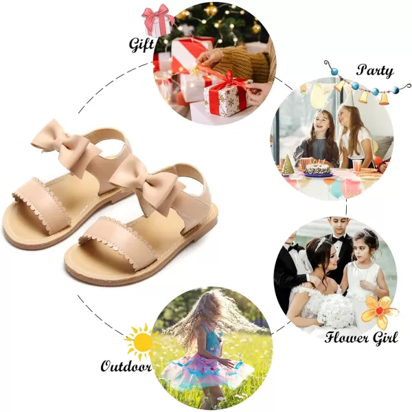 Felix &amp; Flora Toddler Girl Sandals - Flower Girl Dress Shoes Open Toe Little Kid Summer Flats