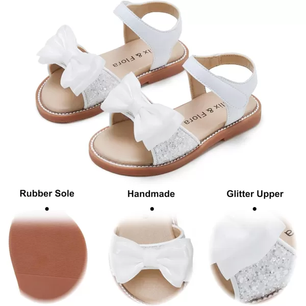 Felix &amp; Flora Toddler Girl Sandals -Flower Girl Dress Shoes Open Toe Little Kid Summer Flats
