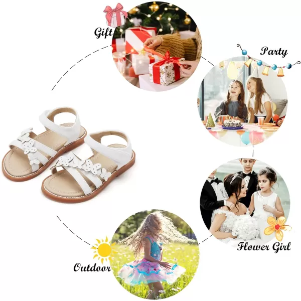 Felix &amp; Flora Toddler Girl Sandals -Flower Girl Dress Shoes Open Toe Little Kid Summer Flats