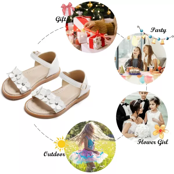 Felix &amp; Flora Toddler Girl Sandals - Flower Girl Dress Shoes Open Toe Little Kid Summer Flats
