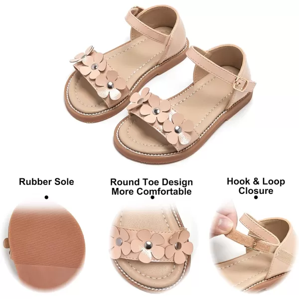 Felix &amp; Flora Toddler Girl Sandals - Flower Girl Dress Shoes Open Toe Little Kid Summer Flats