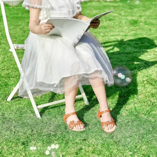 Felix &amp; Flora Toddler Girl Sandals -Flower Girl Dress Shoes Open Toe Little Kid Summer Flats