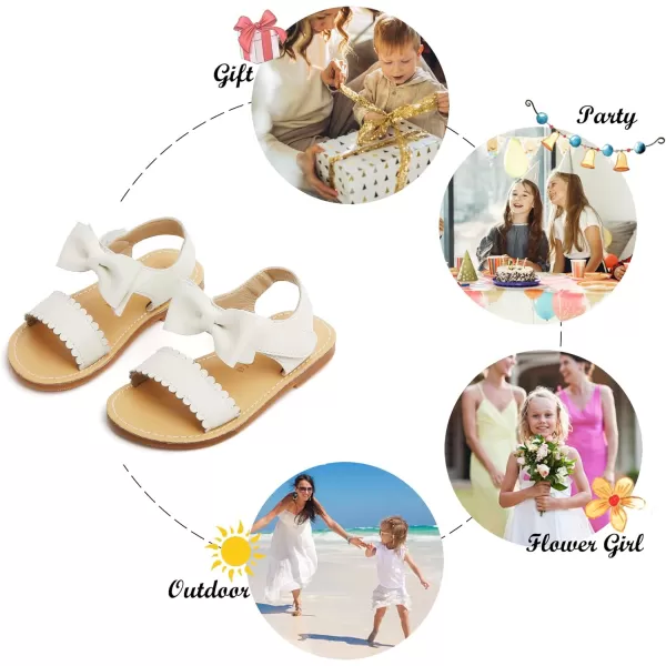 Felix &amp; Flora Toddler Girl Sandals - Flower Girl Dress Shoes Open Toe Little Kid Summer Flats