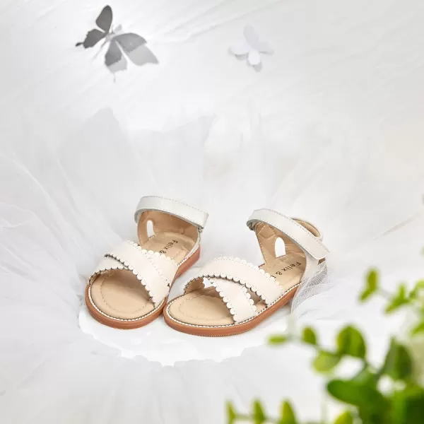 Felix &amp; Flora Toddler Girl Sandals -Flower Girl Dress Shoes Open Toe Little Kid Summer Flats