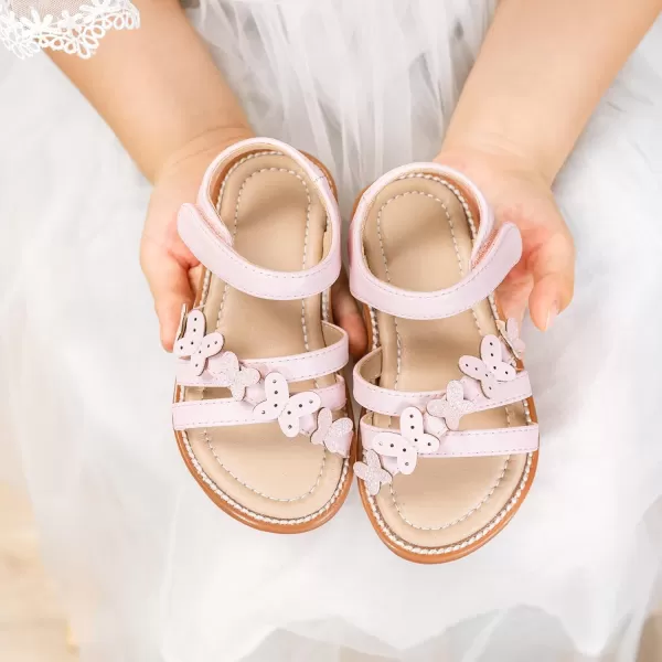 Felix &amp; Flora Toddler Girl Sandals -Flower Girl Dress Shoes Open Toe Little Kid Summer Flats