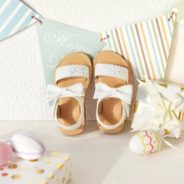 Felix &amp; Flora Toddler Girl Sandals - Flower Girl Dress Shoes Open Toe Little Kid Summer Flats