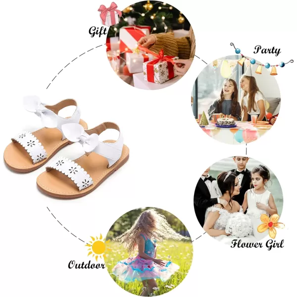 Felix &amp; Flora Toddler Girl Sandals -Flower Girl Dress Shoes Open Toe Little Kid Summer Flats