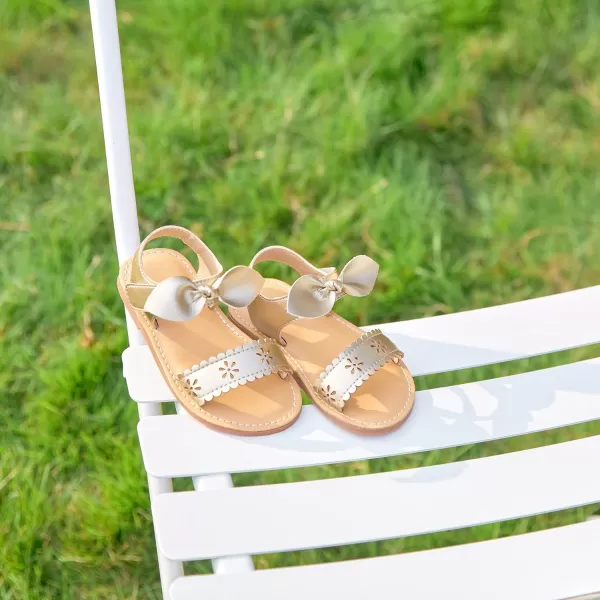 Felix &amp; Flora Toddler Girl Sandals -Flower Girl Dress Shoes Open Toe Little Kid Summer Flats