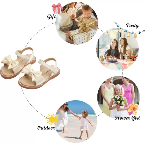 Felix &amp; Flora Toddler Girl Sandals - Flower Girl Dress Shoes Open Toe Little Kid Summer Flats