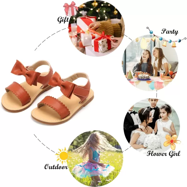 Felix &amp; Flora Toddler Girl Sandals - Flower Girl Dress Shoes Open Toe Little Kid Summer Flats