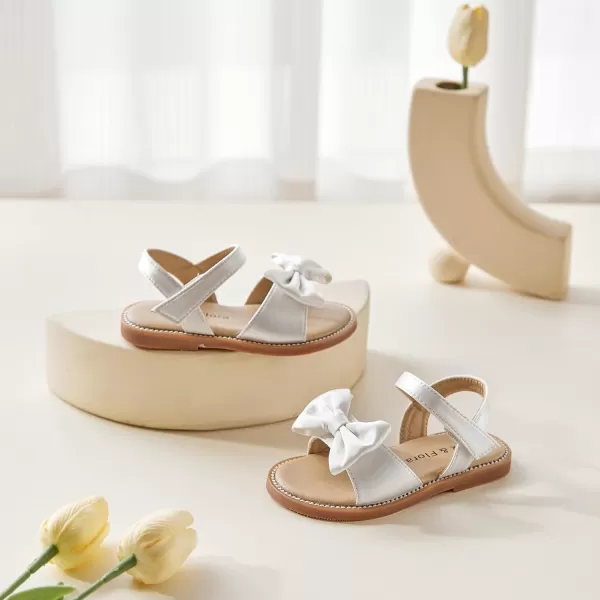 Felix &amp; Flora Toddler Girl Sandals - Flower Girl Dress Shoes Open Toe Little Kid Summer Flats