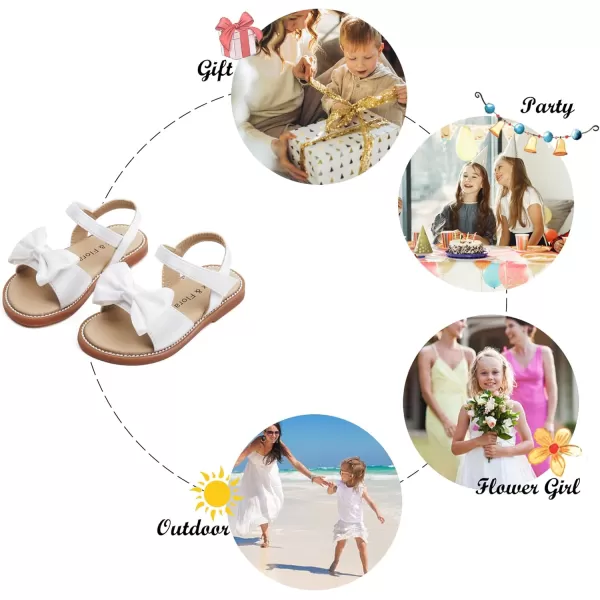 Felix &amp; Flora Toddler Girl Sandals - Flower Girl Dress Shoes Open Toe Little Kid Summer Flats