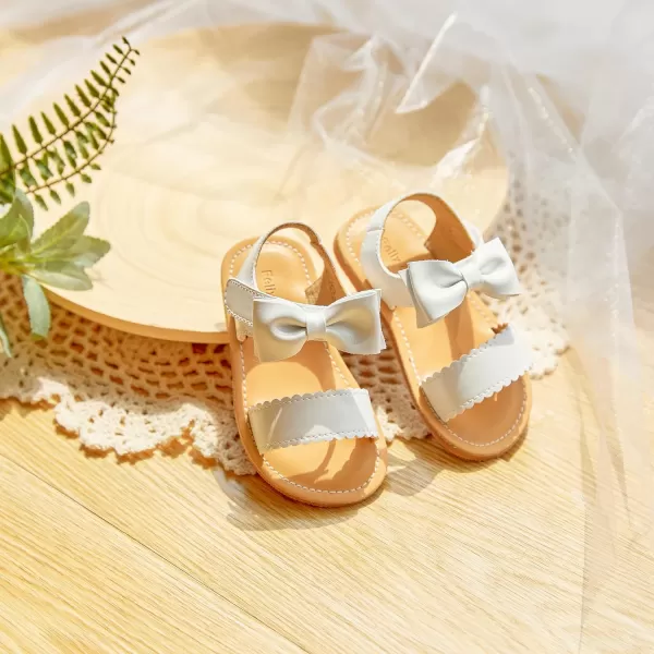 Felix &amp; Flora Toddler Girl Sandals - Flower Girl Dress Shoes Open Toe Little Kid Summer Flats
