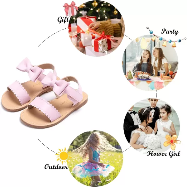 Felix &amp; Flora Toddler Girl Sandals - Flower Girl Dress Shoes Open Toe Little Kid Summer Flats
